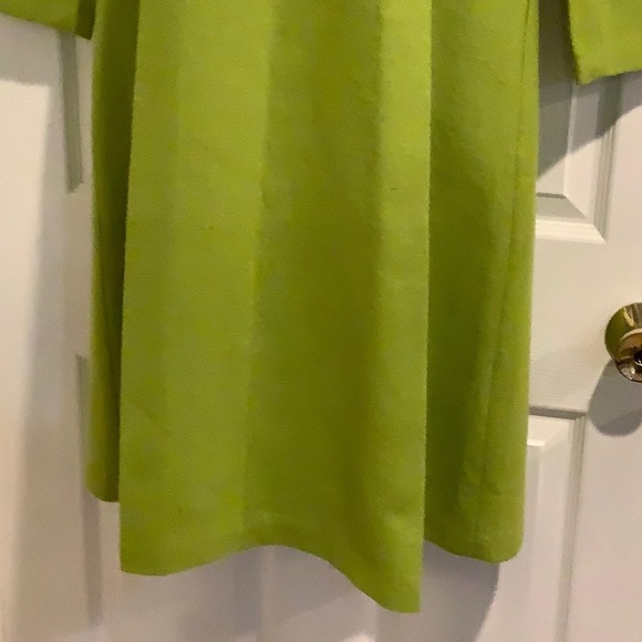 Green Hand Painted Wool A-Line Retro 50sEclectic Funky Wearable Art Midi Dress M - Picture 5 of 13